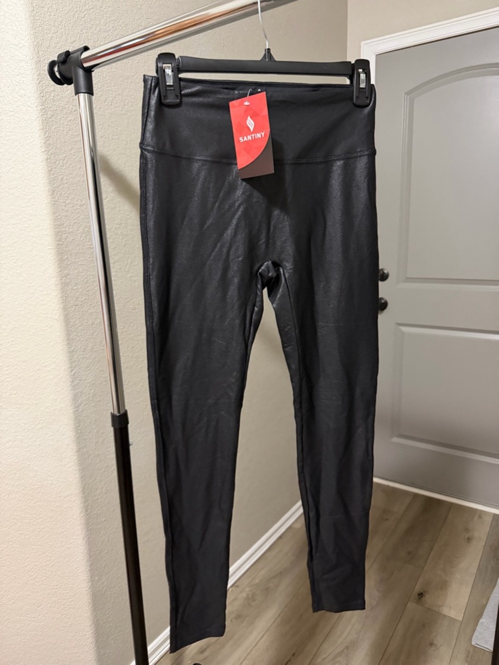 Santiny Black Faux Leather Leggings - Women’s Small - NWT